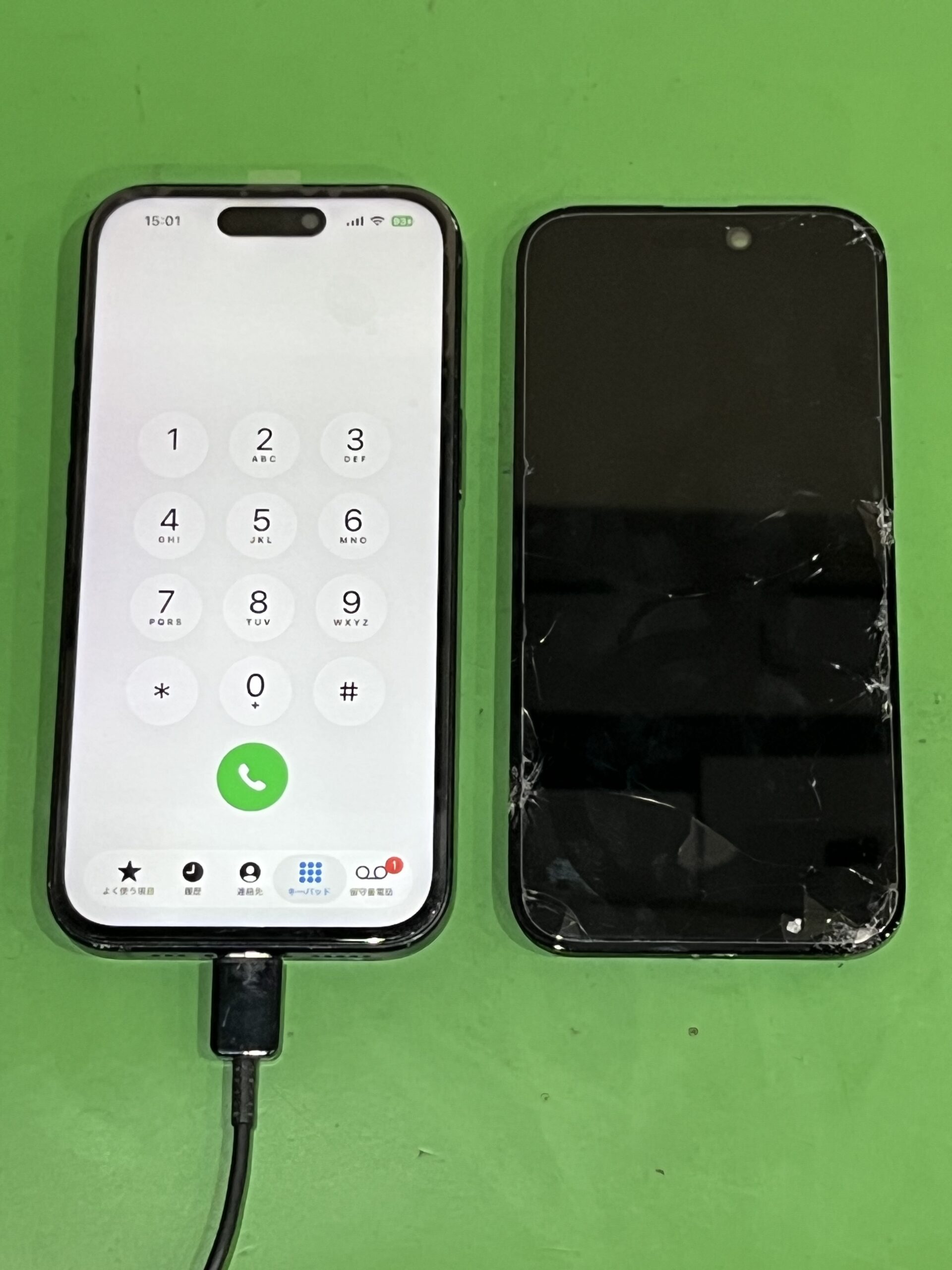 iPhone 15 フロントパネル交換